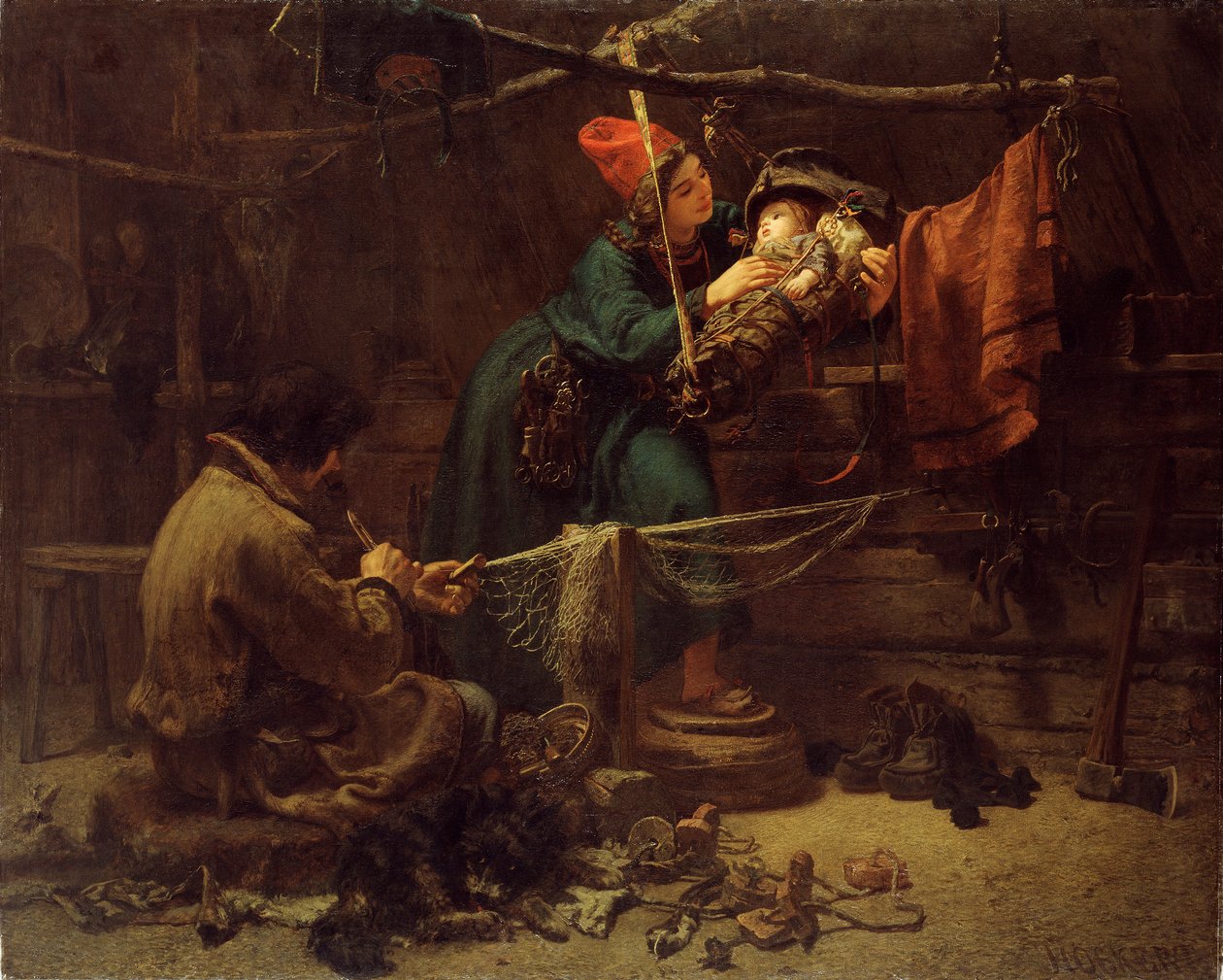 在拉普兰人的帐篷内，1857年 作者 约翰·弗雷德里克·霍克特（Johan Fredrik Hockert）