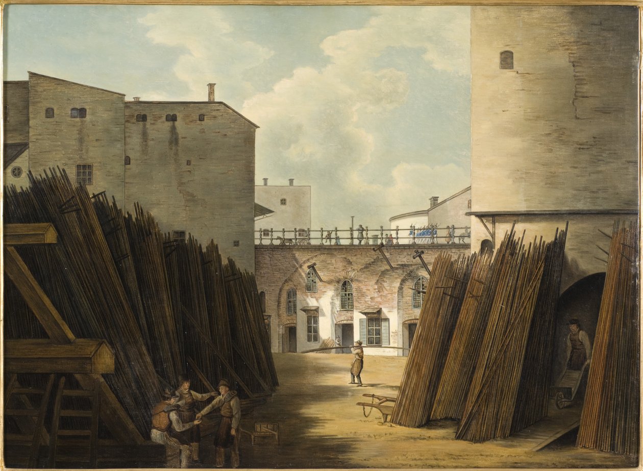 老铁在Slussen，斯德哥尔摩，1820-30 作者 约翰·弗雷德里克·朱林
