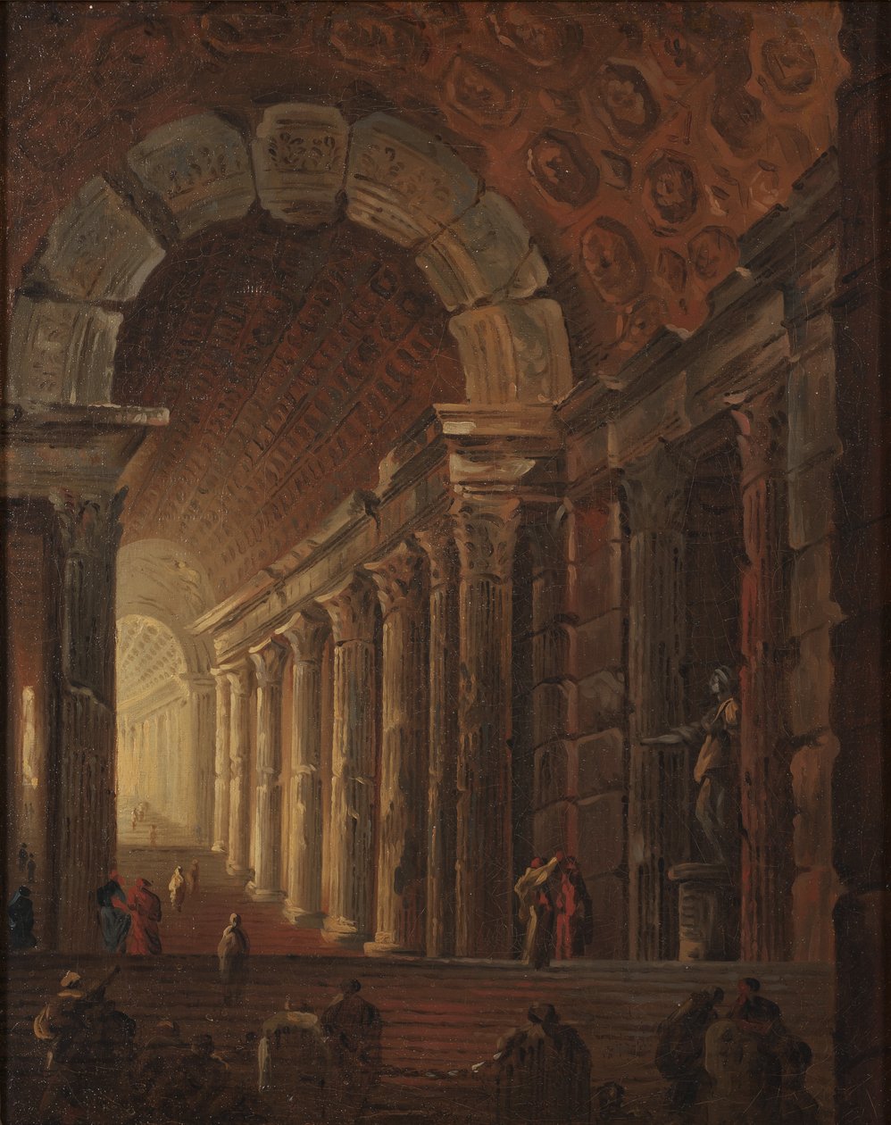 拱形楼梯，约 1783 年（布面油画） 作者 约翰·格特洛布·布鲁塞尔（Johan Gottlob Brusell）