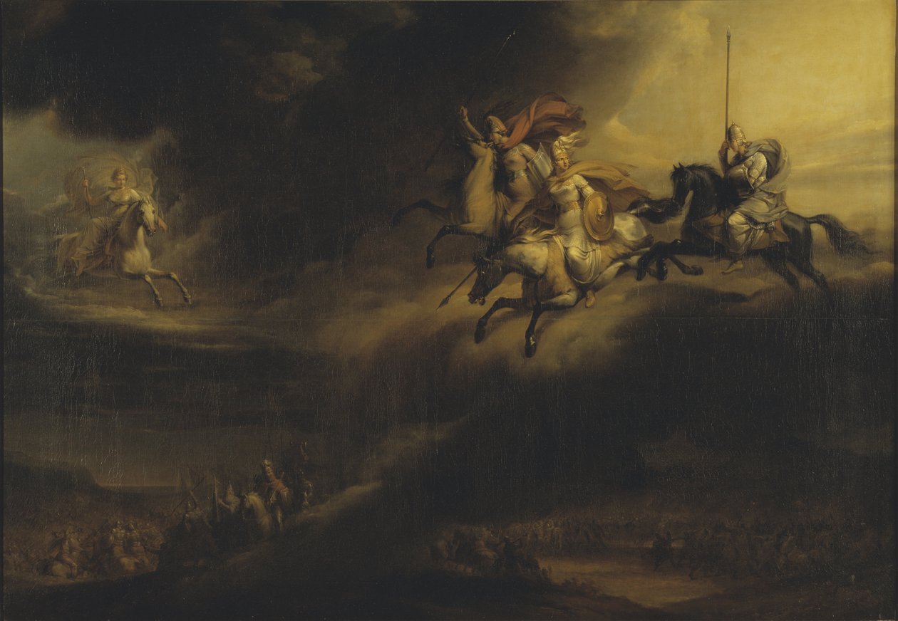 La chevauchee des Valkyries - The Ride of the Valkyries, by Sandberg, Johan Gustaf (1782-1854). Oil on canvas. Dimension : 140x201 cm. Nationalmuseum Stockholm 作者 约翰·古斯塔夫·桑德伯格