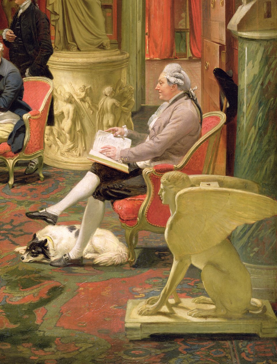 Charles Townley和他的朋友们在Towneley画廊，Charles Townley的细节1737-1805 1781-83油画布细节2288 作者 约翰·约瑟夫·佐凡尼