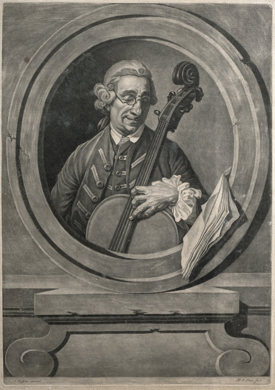 一位音乐家的肖像，可能是Franz Joseph Haydn（1732-1809），由MA Picot雕刻 作者 约翰·约瑟夫·佐凡尼