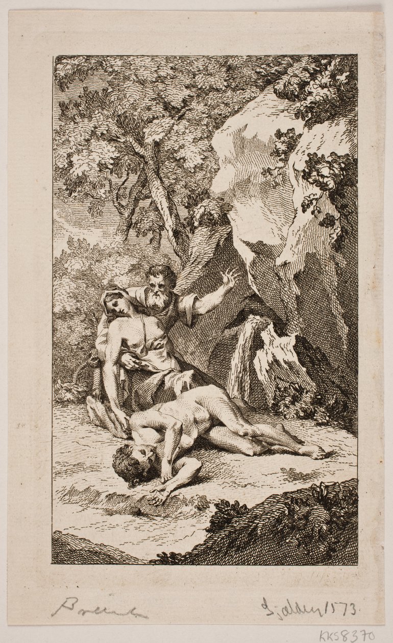 萨洛蒙-盖斯纳《亚伯之死》插图，1764 年 作者 约翰·马丁·普赖斯勒