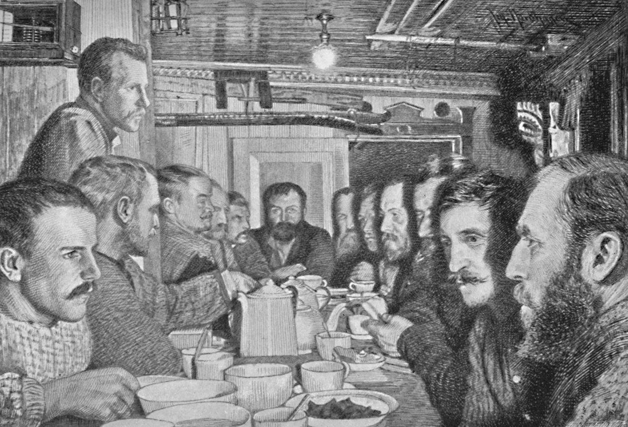 1895年2月14日，1895年，1897年在晚饭桌上 作者 约翰·诺德哈根（Johan Nordhagen）