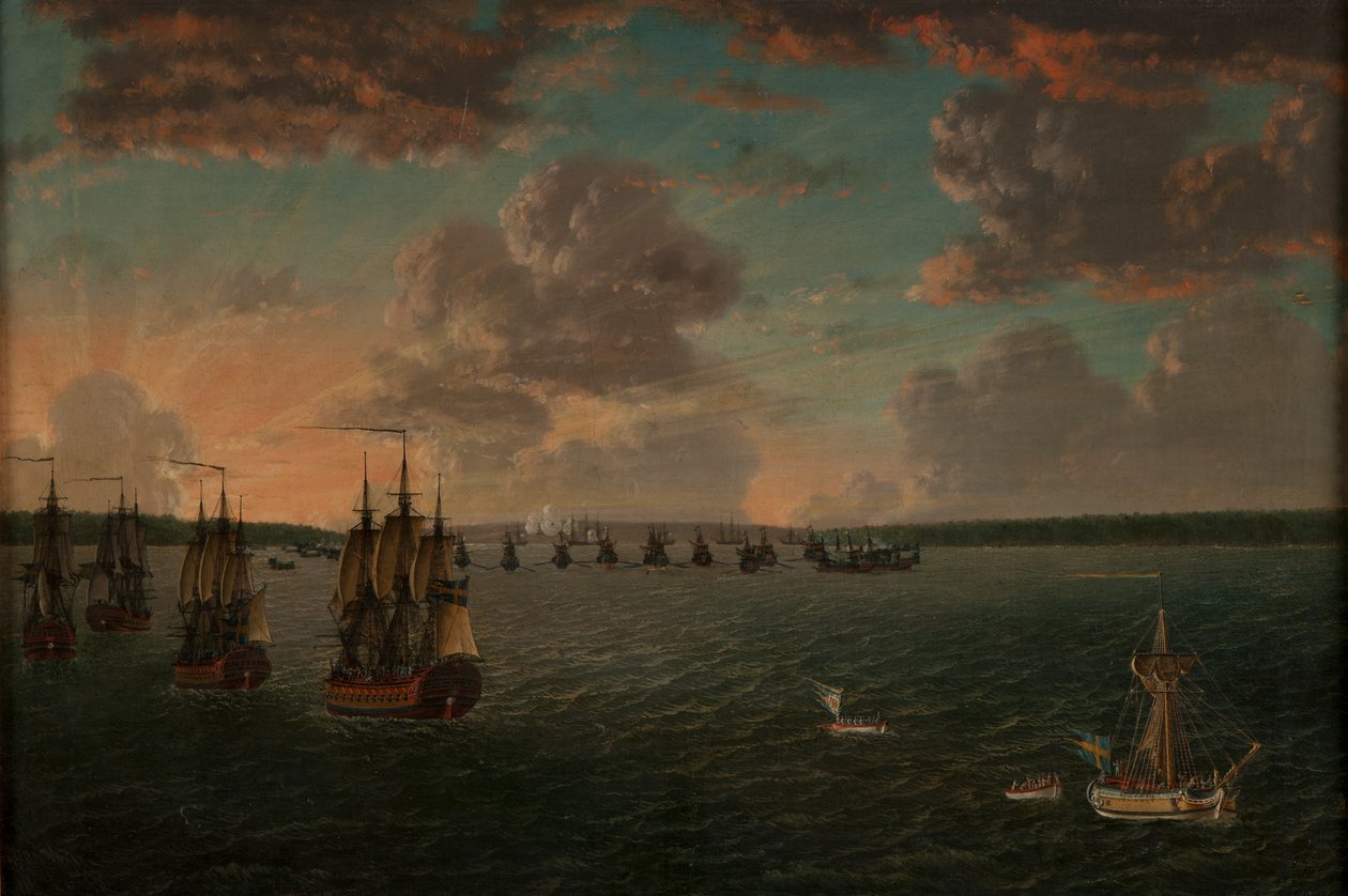 1791年7月3日，维堡海湾战役，1791年。 作者 约翰·蒂特里希·舒尔茨