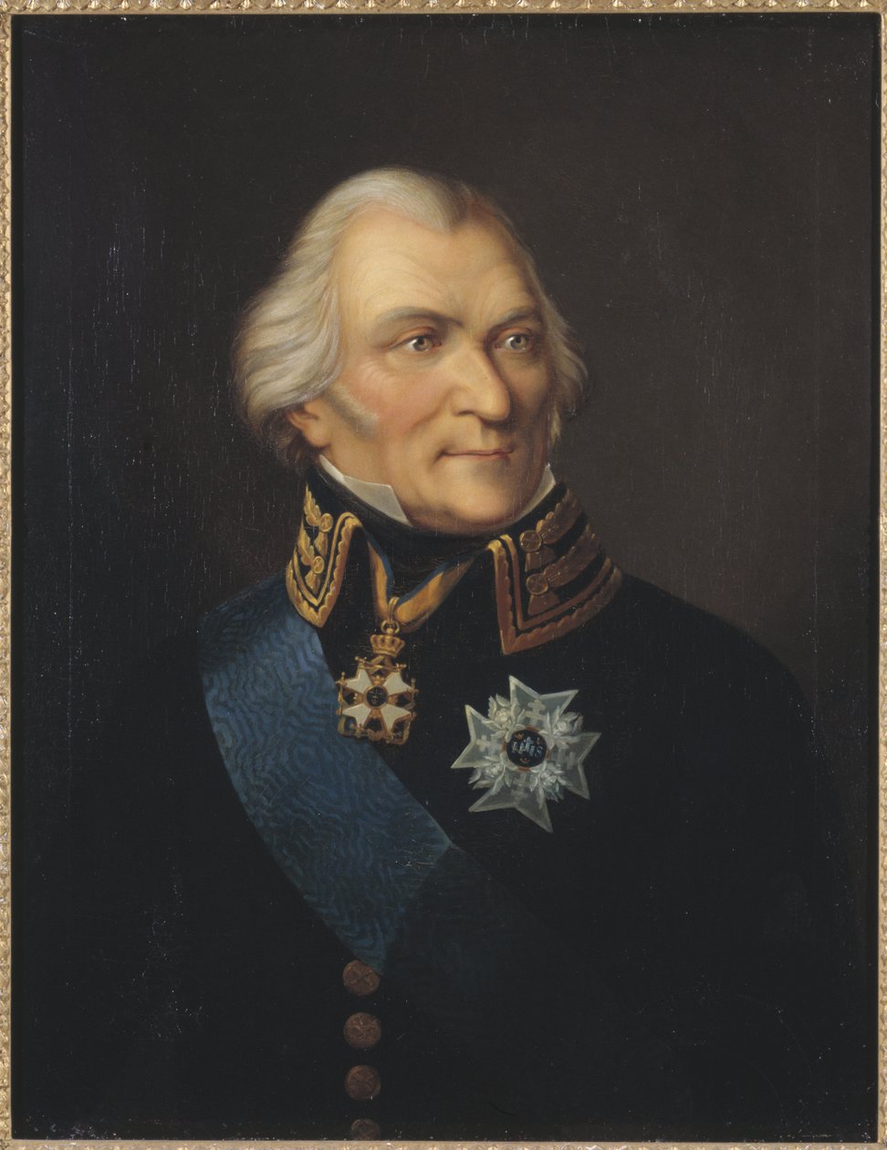 约翰·克里斯托弗 (Kristoffer) von Toll 伯爵 (1743-1817) 的肖像，由 Johann Wilhelm Carl (1792-1873) 提供。 布面油画。 尺寸：75x62 厘米。 斯德哥尔摩国家博物馆 作者 约翰·韦