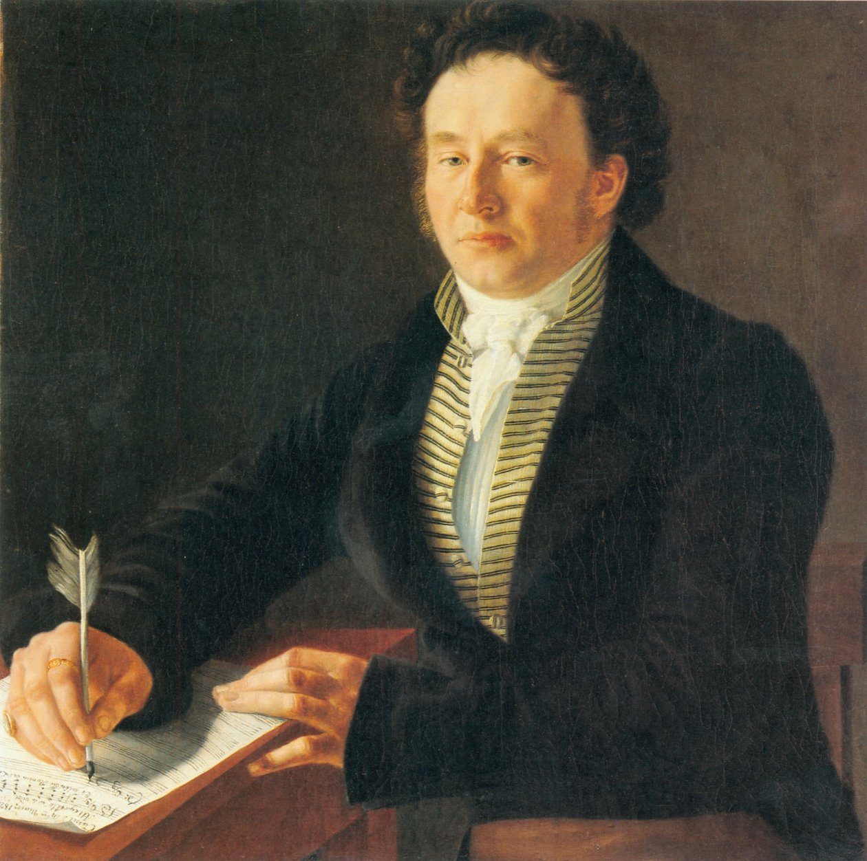 作曲家Ludwig（Louis）Spohr 1824在卡塞尔的肖像 作者 小约翰·奥古斯特·纳尔