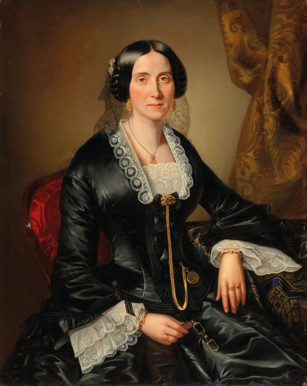 Johanna Bujatti，ne Alle的肖像，在维也纳 作者 约翰·克里斯汀·梅耶（Johann Christian Mayer）
