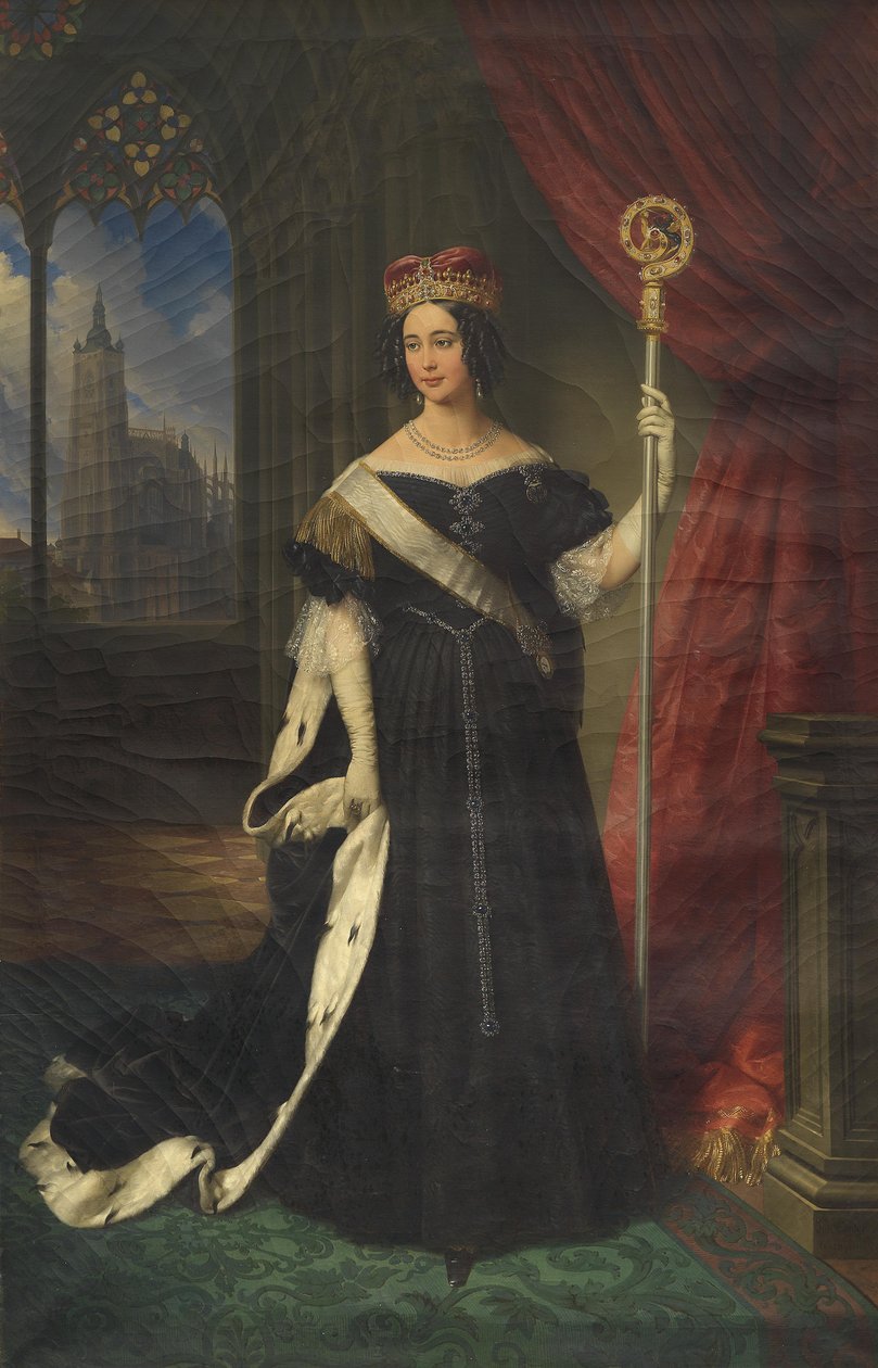 Archduchess Maria Theresia，那不勒斯 - 西西里岛的女王，她是布拉格Hradschin高贵女士们的主人之一 作者 约翰·恩德（Johann Ender）