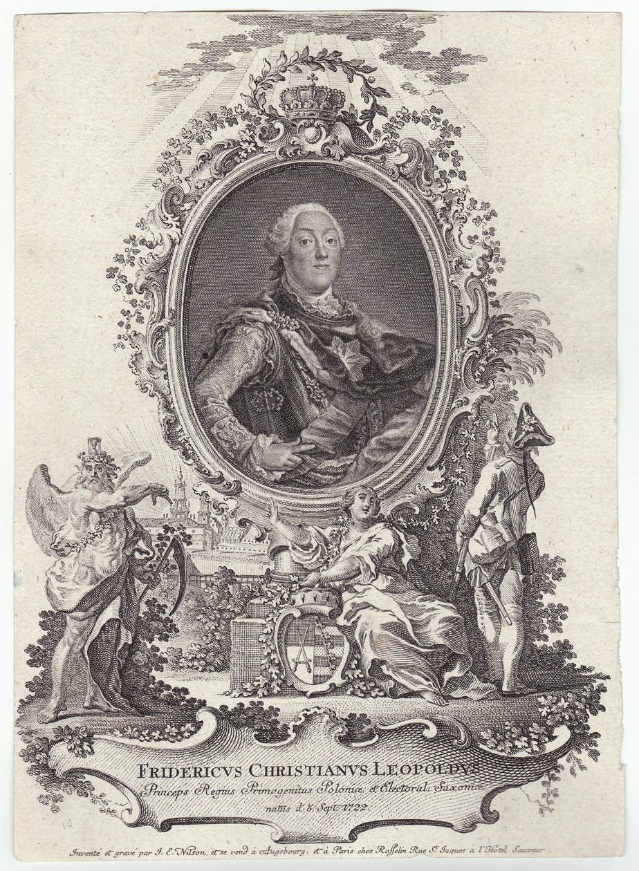 萨克森州的Friedrich Christian Leiopold（1712-1763） 作者 约翰·埃萨亚斯·尼尔森