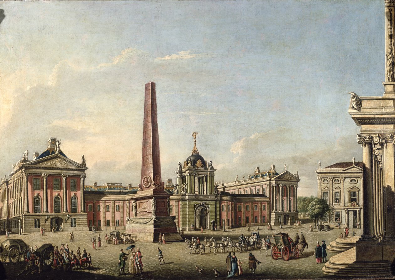 1773年旧市场和Schloss Sanssouci的正门的视图 作者 约翰·弗里德里希·迈耶