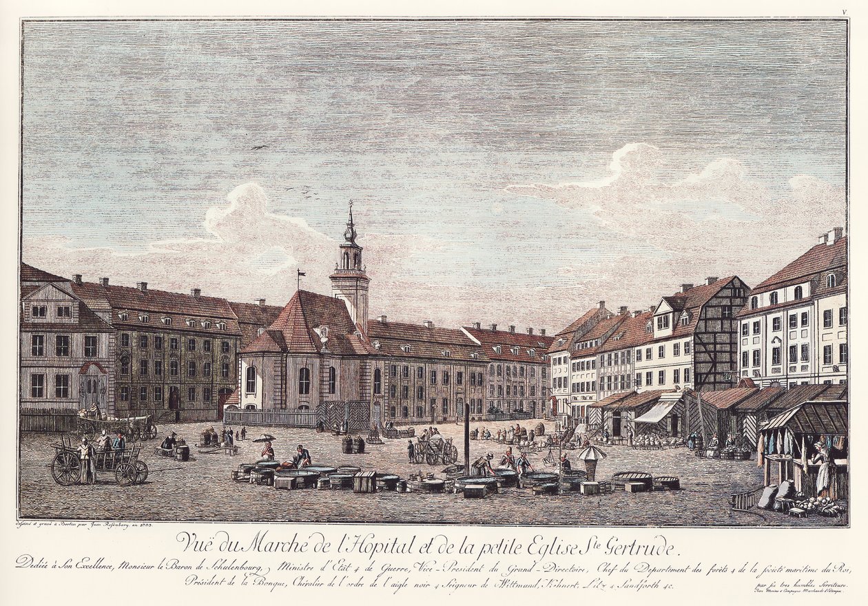 Spittelmarkt看法与Gertraudenkirche，老柏林的 作者 约翰·乔治·罗森伯格
