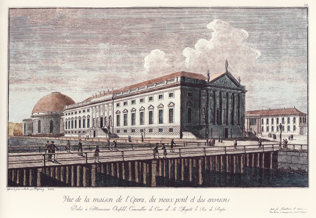 1773年，柏林皇家歌剧院，现为国家歌剧院菩提树园。 作者 约翰·乔治·罗森伯格