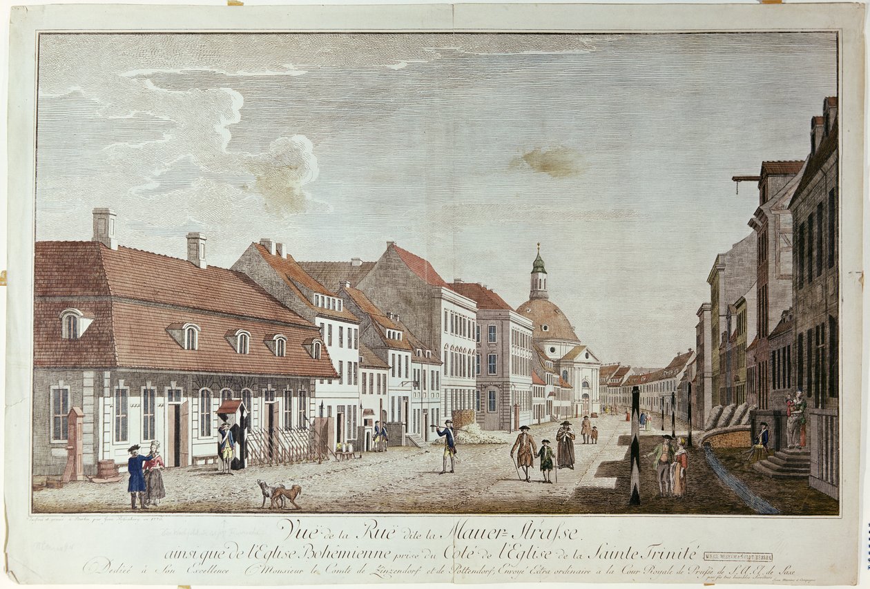观点的Mauer Strasse，柏林，1776年 作者 约翰·乔治·罗森伯格