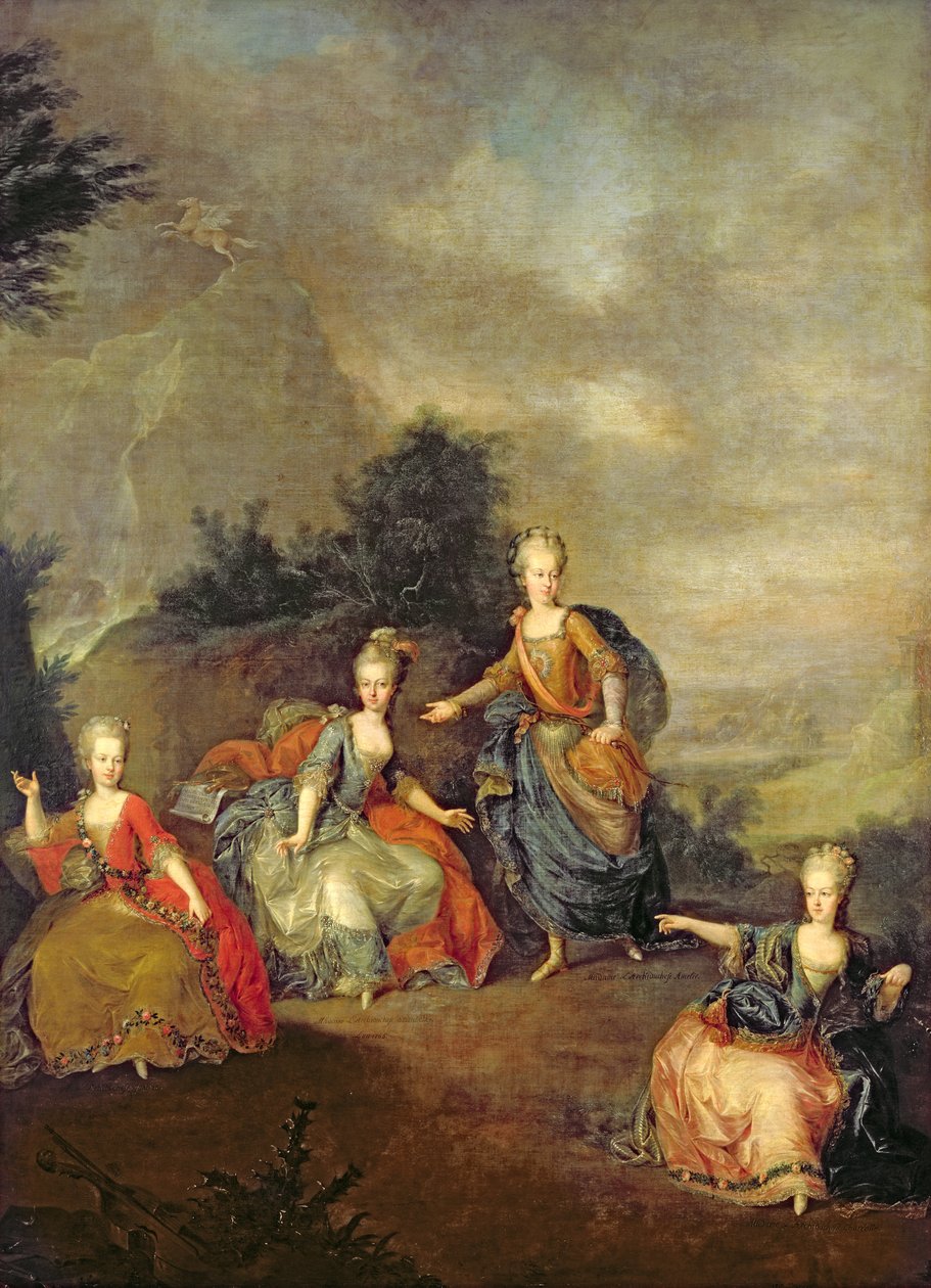 1765年1月24日格鲁克，&39;Il Parnaso Confuso&39;在美泉宫举行的歌剧表演 作者 约翰·乔治·维克特（Johann Georg Weikert）