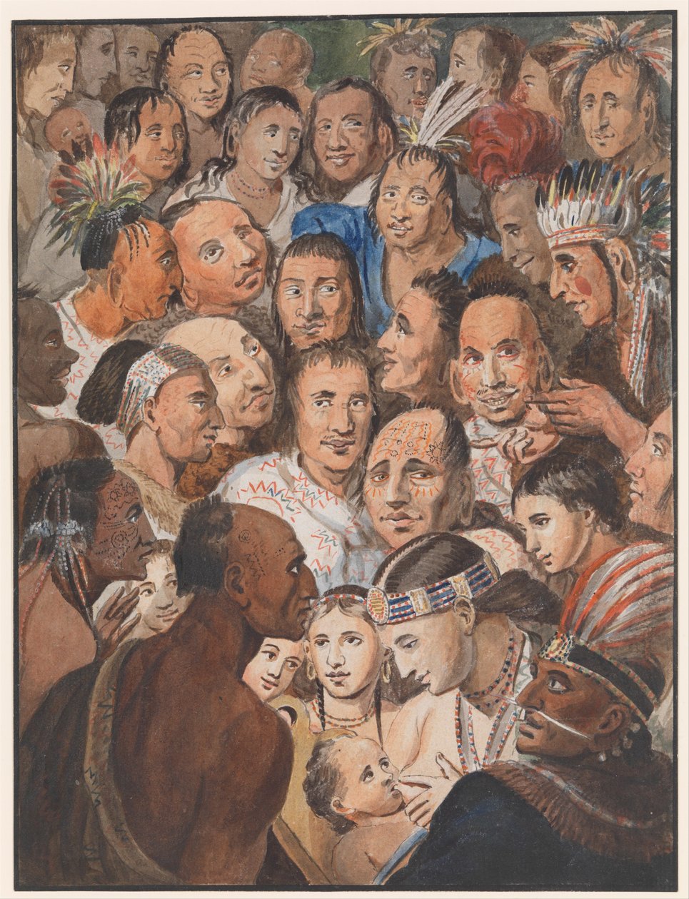 Table Face of Indian Faces，c.1811-13 作者 约翰·路德维希·克里姆梅尔