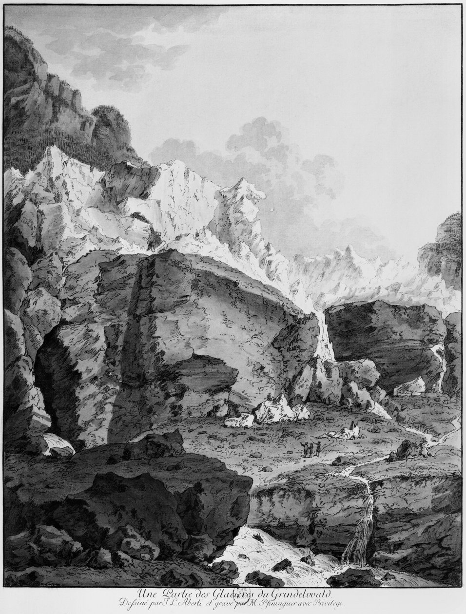 Grindelwald冰川，由Mathias Pfenninger（1739-1813）雕刻 作者 约翰·路德维希·阿伯里