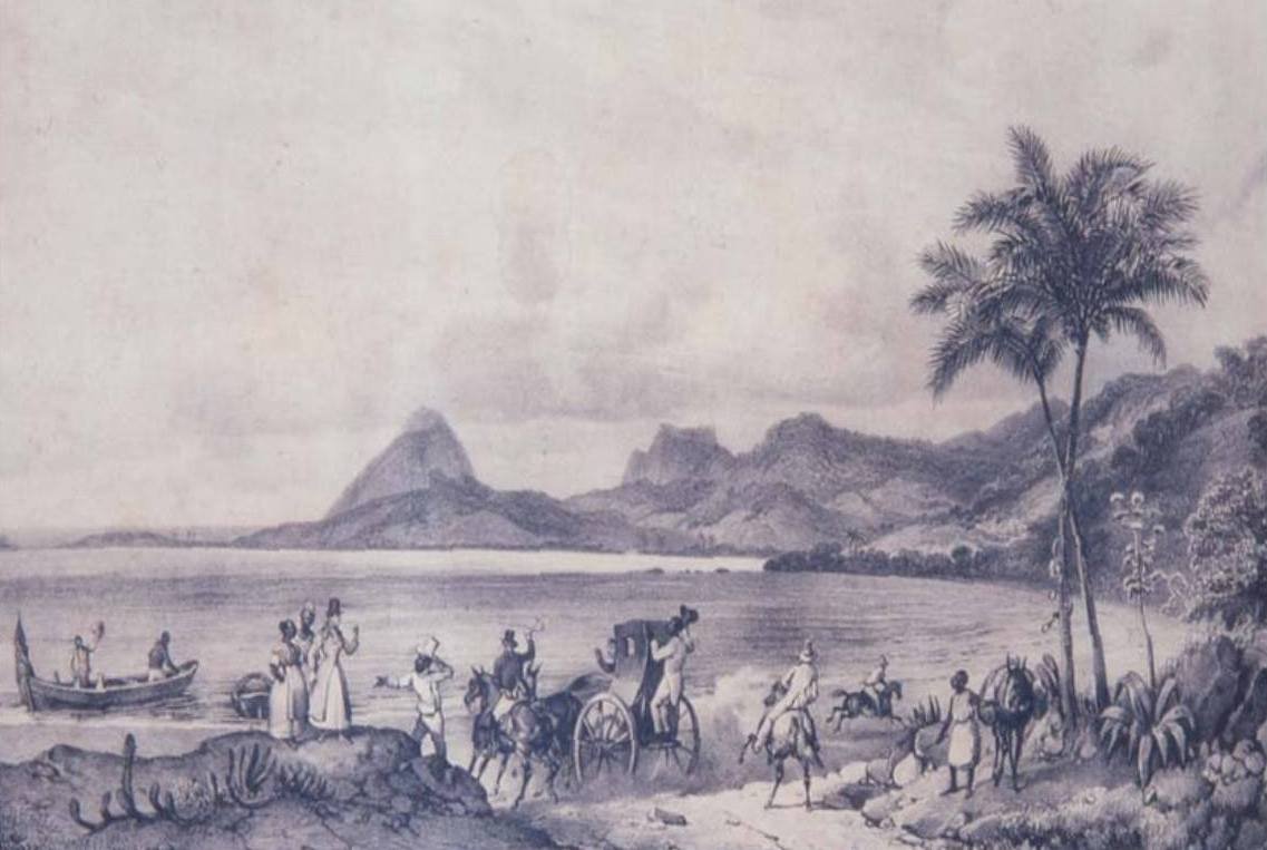 Lagoa das Tretas现在是Rodrigo de Freitas Lagoon 作者 约翰·莫里茨·鲁根达斯