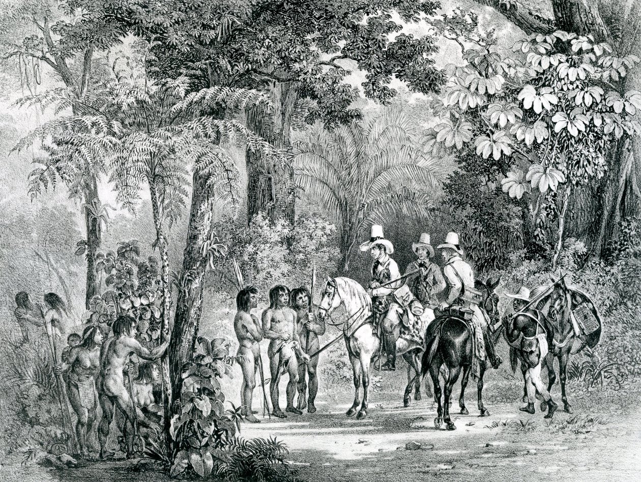 1827年至1935年，印度人与欧洲探险家会面，从“风景如画的航行到巴西” 作者 约翰·莫里茨·鲁根达斯