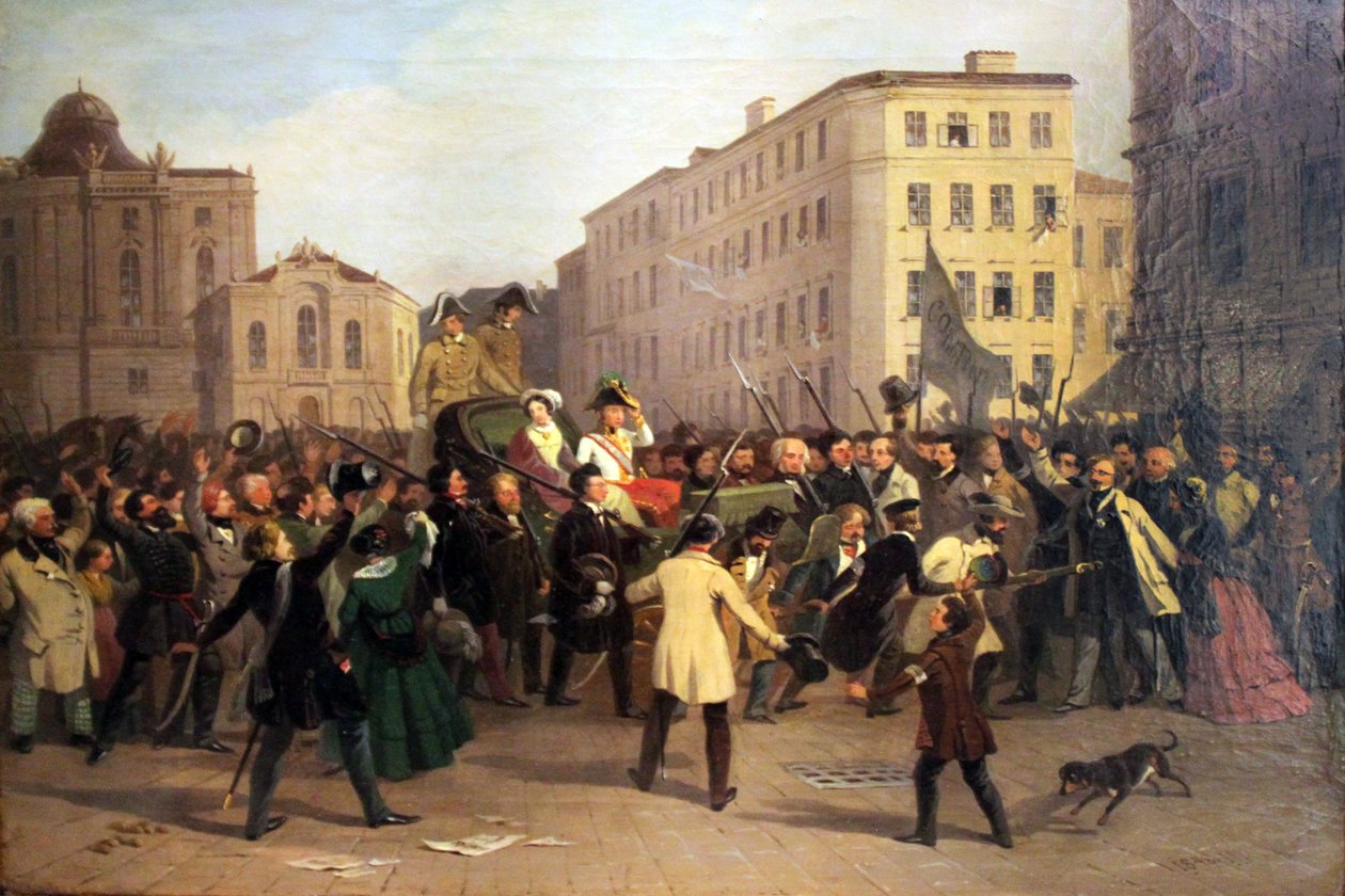 皇帝费迪南德的驾驶，1848年3月15日 作者 约翰·内波穆克（Johann Nepomuk Hofel）