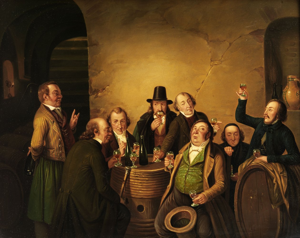 品尝葡萄酒 作者 约翰·彼得·哈森克莱弗（Johann Peter Hasenclever）