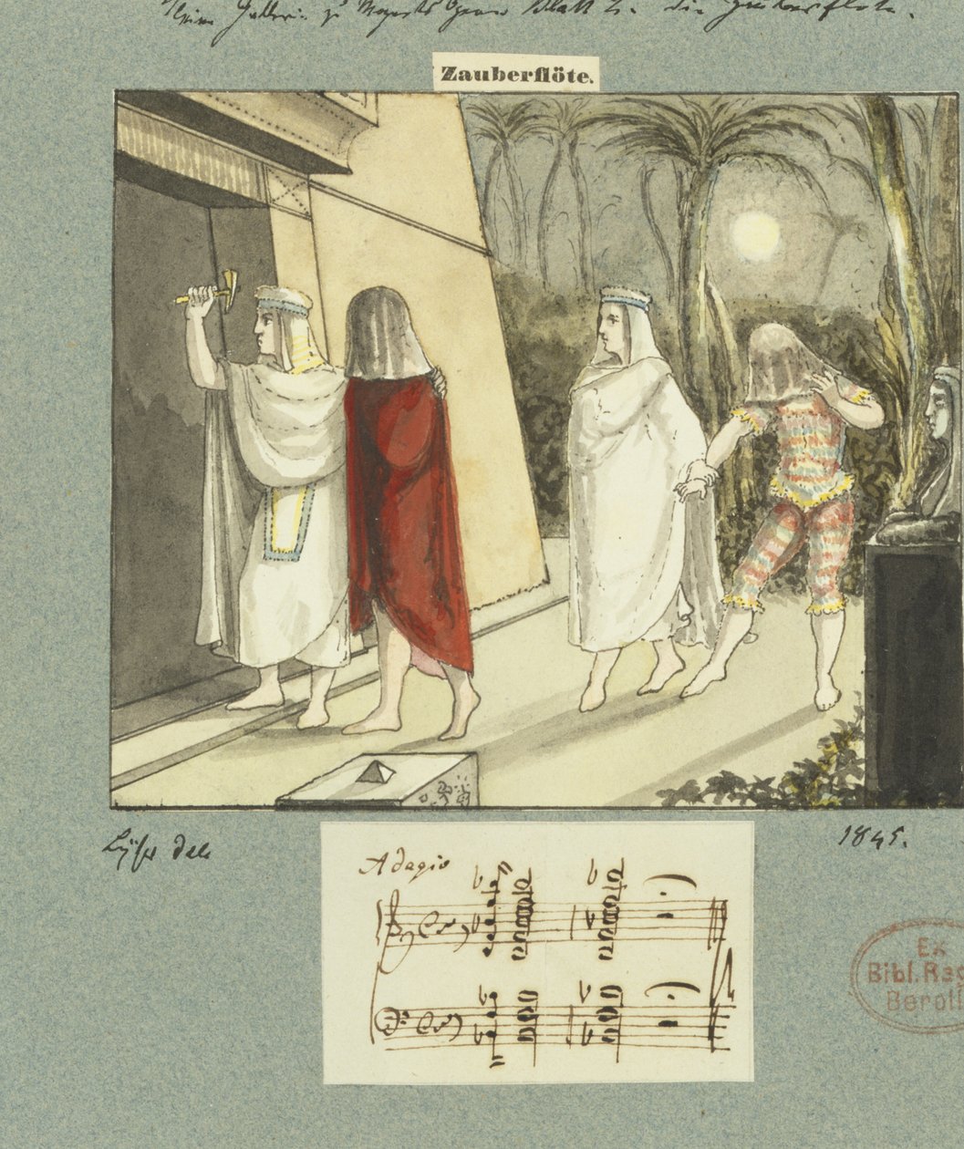 插图为莫扎特的“魔笛”，1845年 作者 约翰·彼得·莱瑟