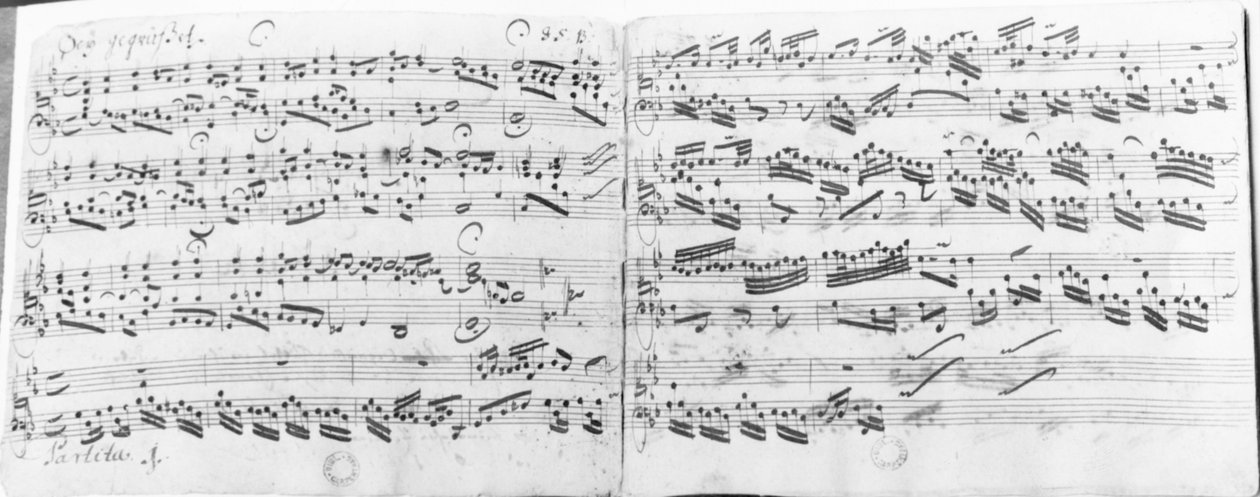 partita&39;Sei上油的亲笔签名，Jesus guetig&39; 作者 约翰·塞巴斯蒂安·巴赫（Johann Sebastian Bach）
