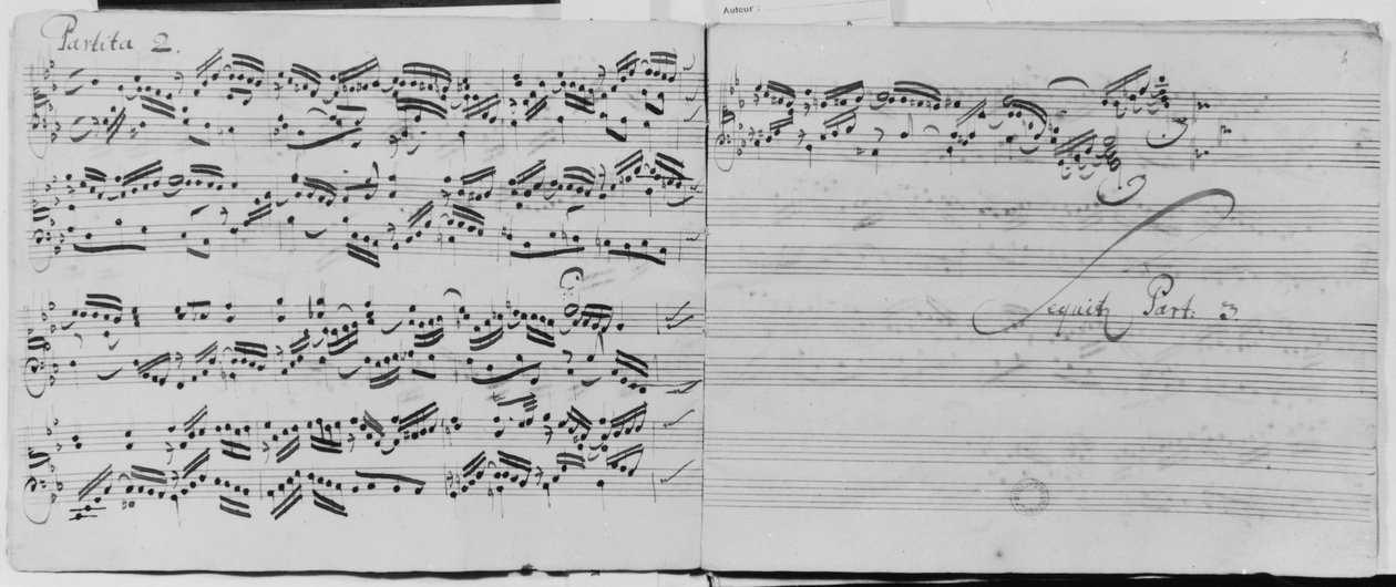 约翰·塞巴斯蒂安·巴赫的器官合唱变奏曲：“Sei Grieved，耶稣的男孩”，（ms.1086 fol.3 et4rÇÇ） 作者 约翰·塞巴斯蒂安·巴赫（Johann Sebastian Bach）