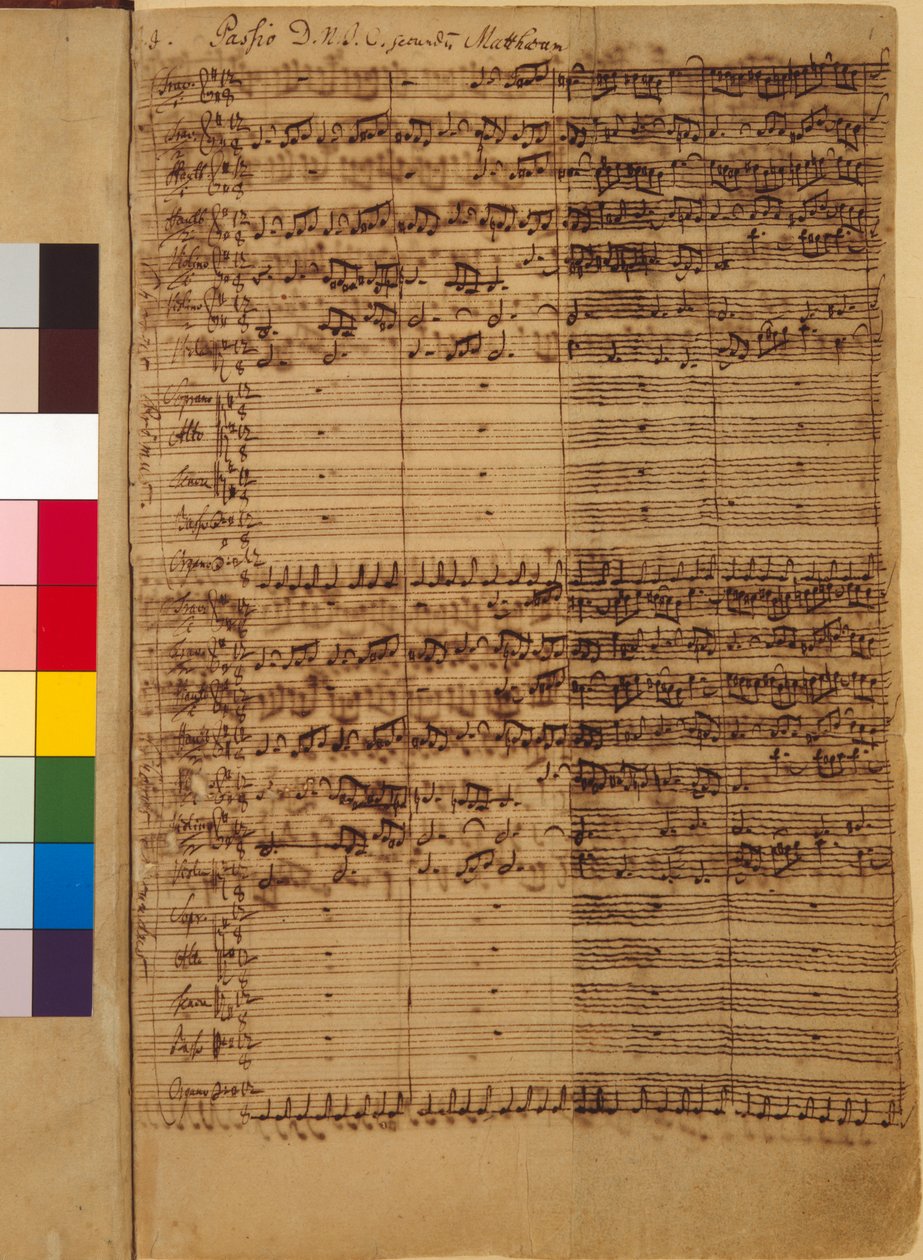 据圣马太受难曲BWV 244，1730（上纸笔） 作者 约翰·塞巴斯蒂安·巴赫（Johann Sebastian Bach）