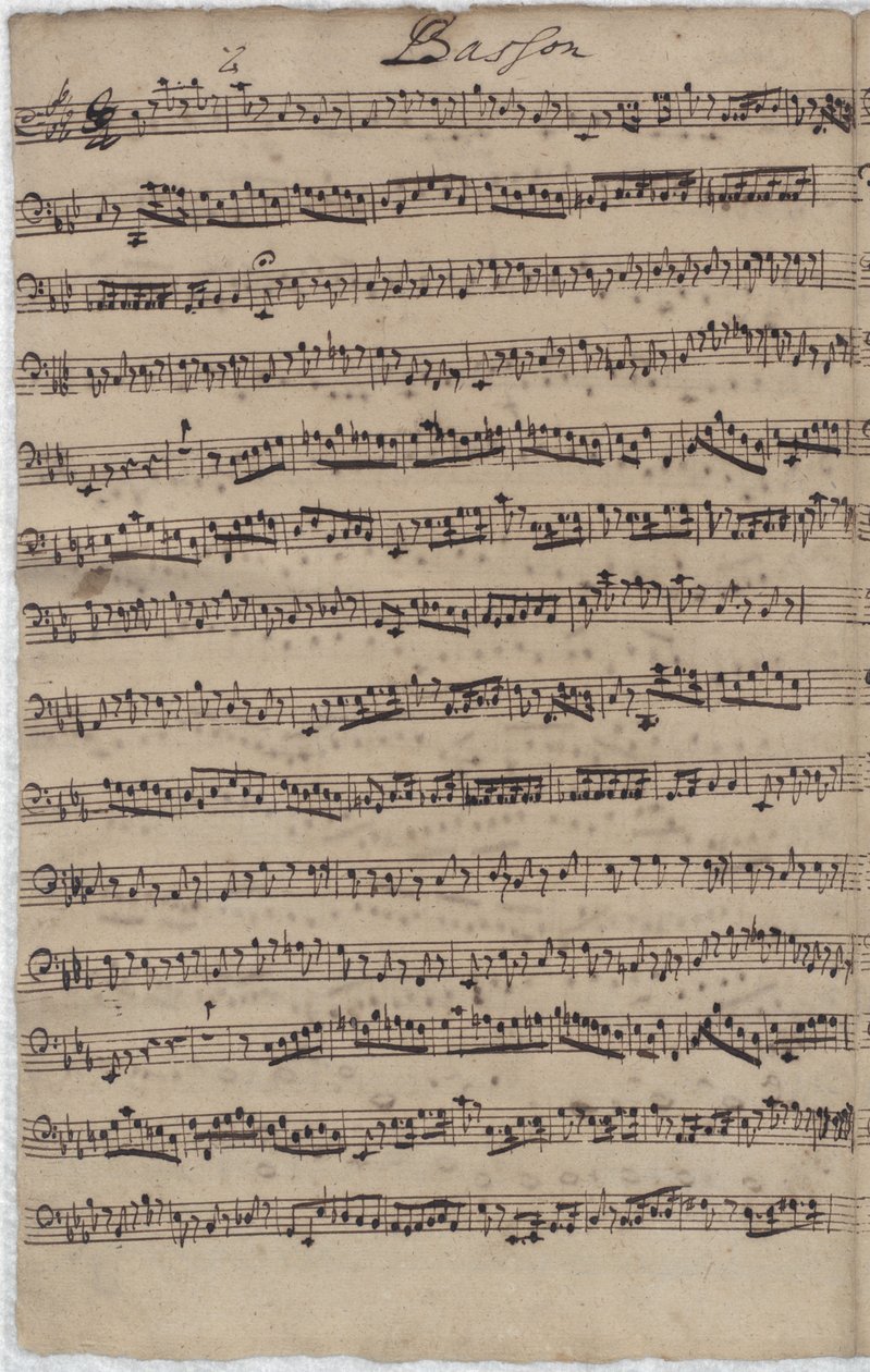 Cantata BWV 140的巴松管部分 作者 约翰·塞巴斯蒂安·巴赫（Johann Sebastian Bach）