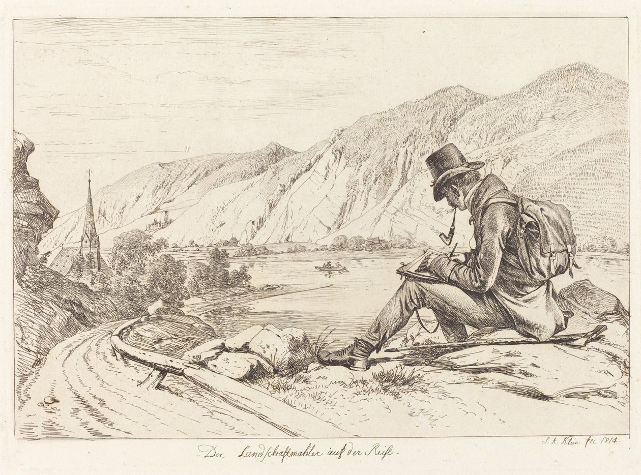 风景画家在旅行中》（Der Landschaftmaler auf der Reise） 作者 约翰·亚当·克莱因（Johann Adam Klein）