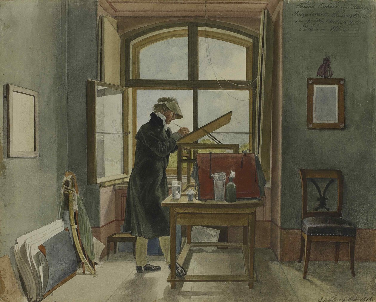 约翰·克里斯托夫·埃哈德（Johann Christoph Erhard）在他的工作室，1818年。 作者 约翰·亚当·克莱因（Johann Adam Klein）