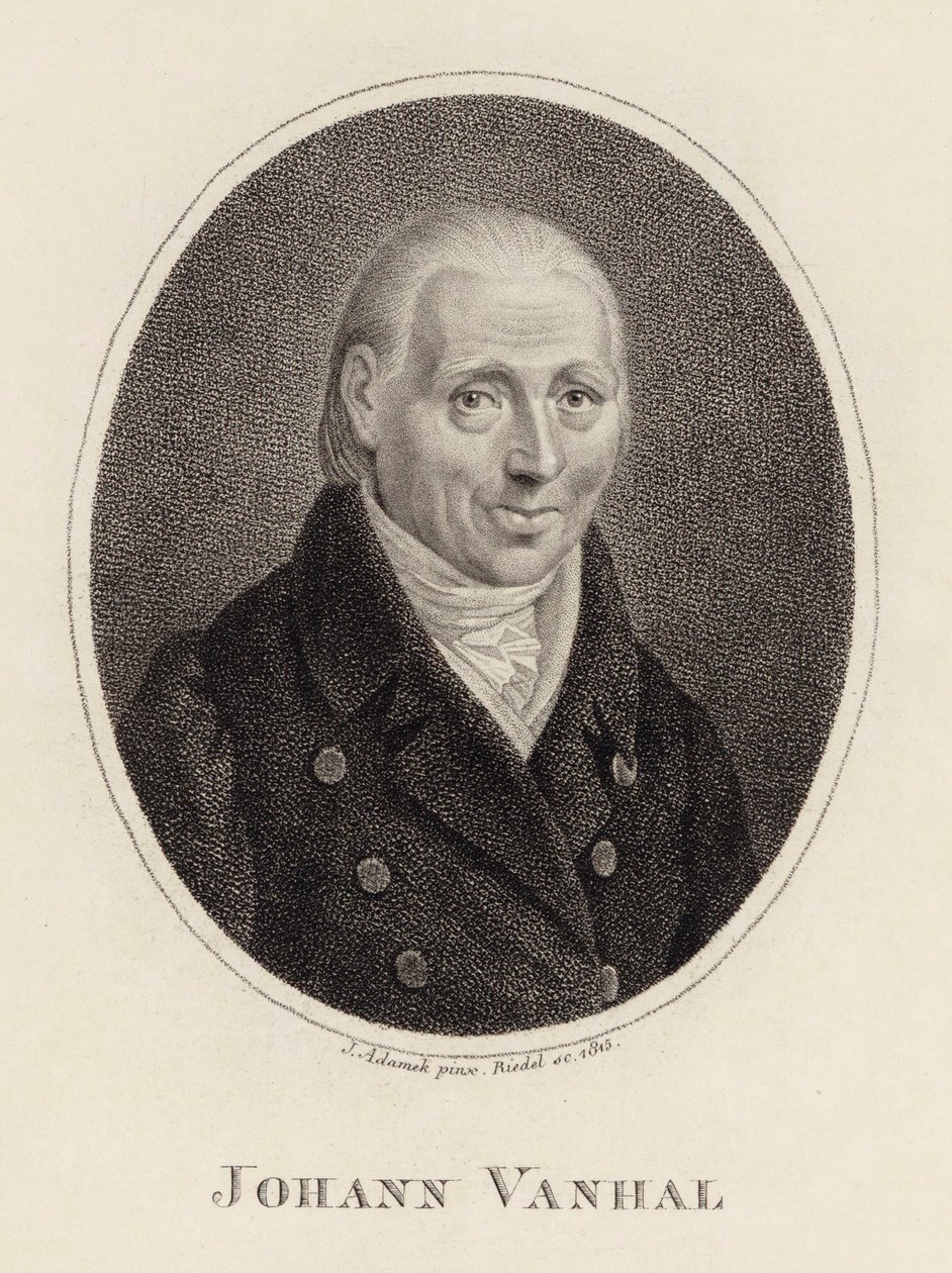 作曲家Johann Baptist Wanhal 1739-1813的画像，1815年。 作者 约翰·阿达梅克