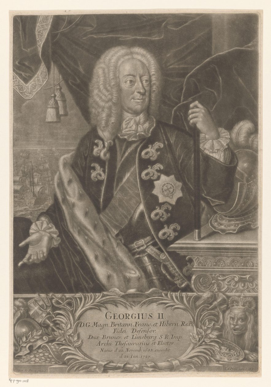 英国国王乔治二世的肖像 作者 Johann Andreas Pfeffel（年轻的）（可能）
