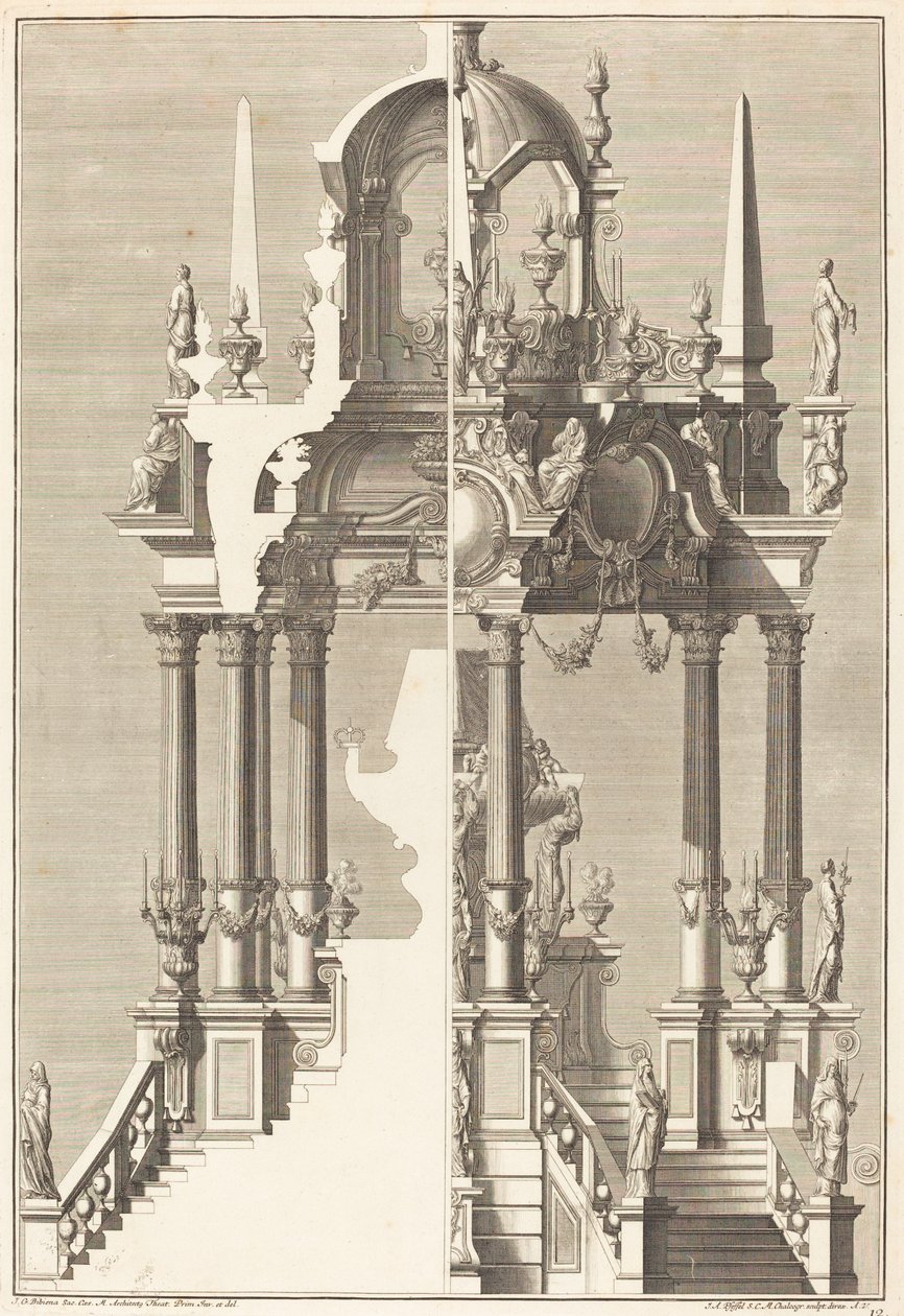 卡塔法尔克 作者 Johann Andreas Pfeffel I 在 Giuseppe Galli Bibiena 之后
