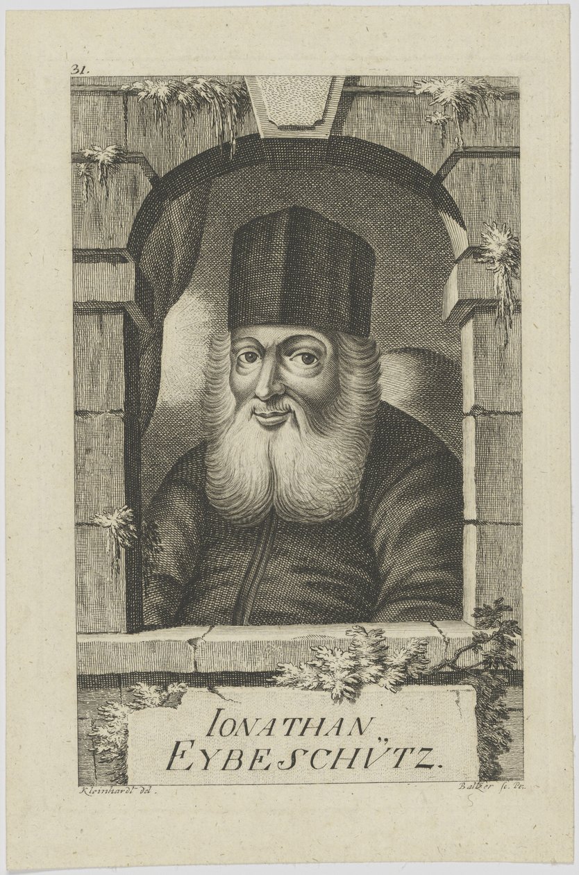 乔纳森·本·内森·埃贝舒兹（Jonathan Ben NathanEybeschütz）肖像（1690-1764年，1772年）。 作者 约翰·巴尔泽（Johann Balzer）