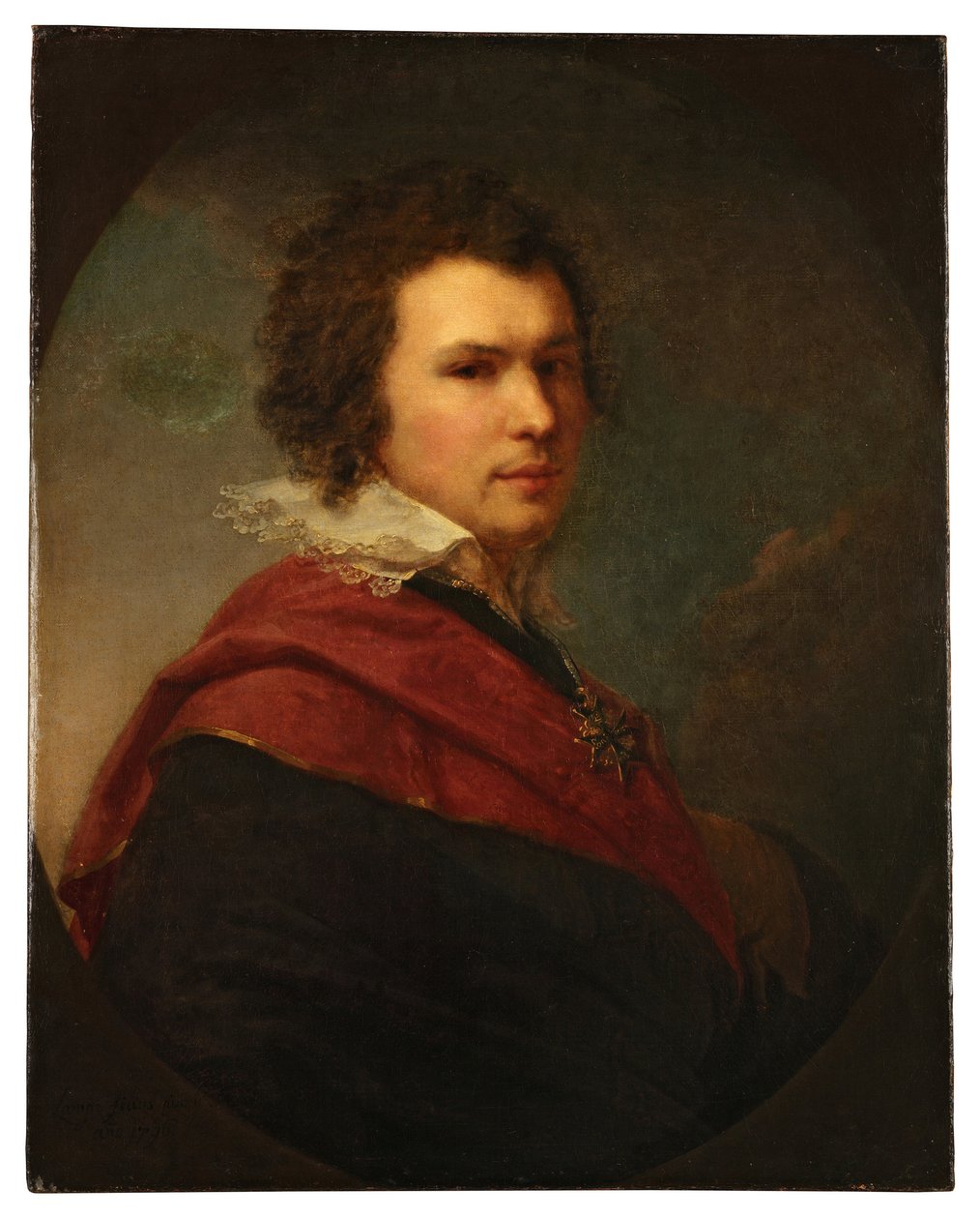 Portrait du poete russe Apollon Maikov (1761-1838) - 诗人阿波罗-亚历山德罗维奇-梅科夫肖像 - 约翰-巴蒂斯特-冯-年轻的兰皮（1775-1837 年）布面油画作品 作者 约翰浸信会二世兰皮