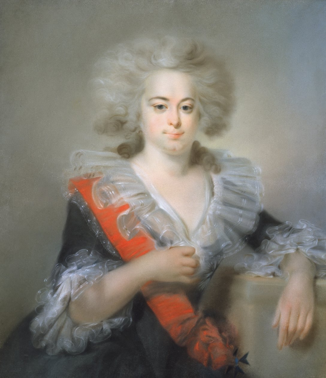 Tsarina Maria Feodorovna的肖像（彩色粉笔在纸上） 作者 兰皮的约翰·浸信会贵族