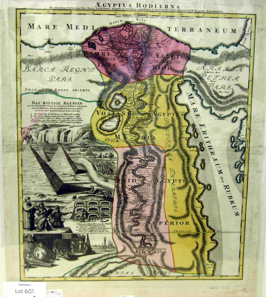 Aegyptus Hodierna，埃及地图，约1720年。 作者 约翰·巴普蒂斯塔·霍曼