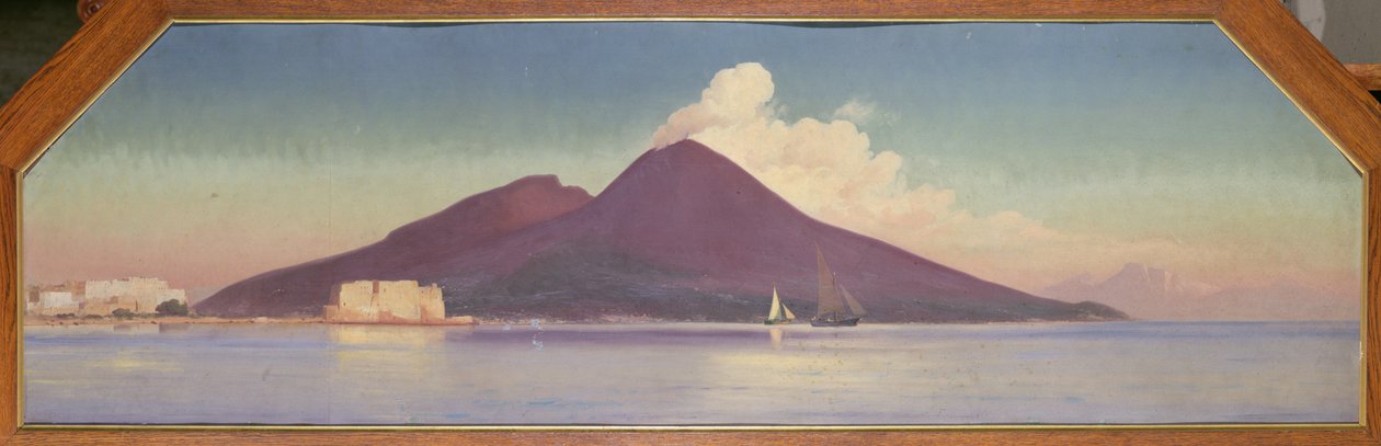 维苏威火山，那不勒斯（布面油画） 作者 约翰·卡尔·纽曼