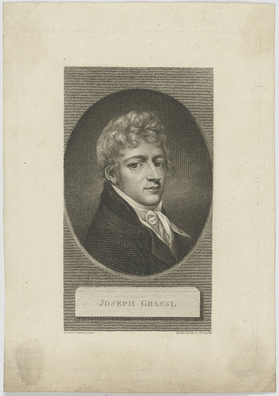 约瑟夫·格拉西（Josef Grassi）肖像（1757-1838），1804年。 作者 约翰·克里斯蒂安·本杰明·戈特希克（Johann Christian Benjamin Gottschick）