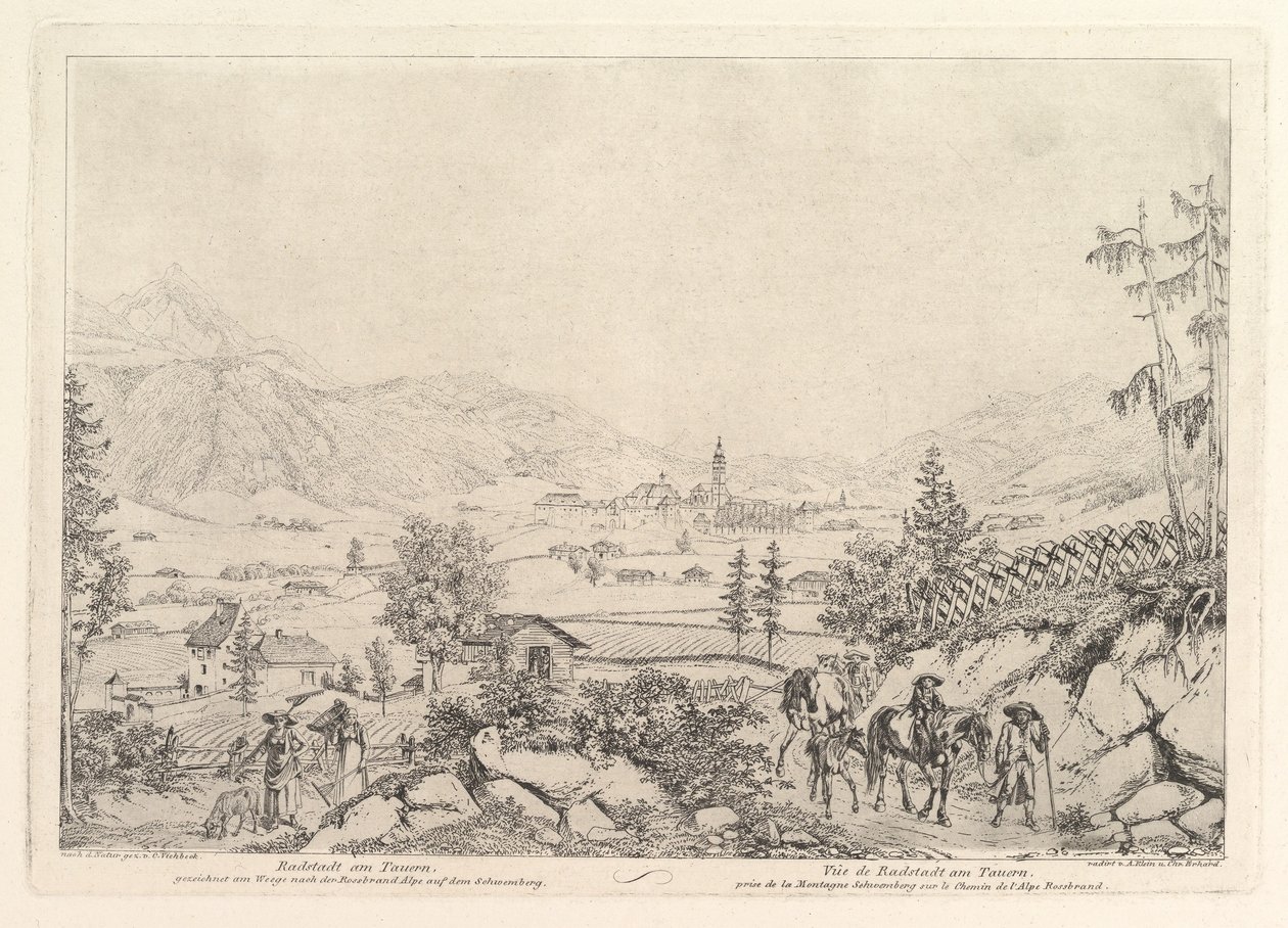 农村风景，Radstadt am Tauren，19世纪初。 作者 约翰·克里斯蒂安·埃哈德