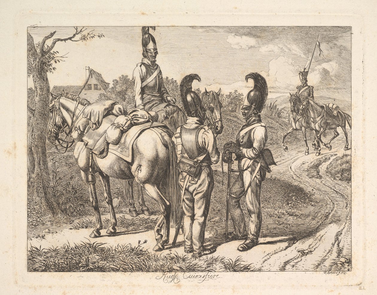 俄罗斯骑兵队，1816年。 作者 约翰·克里斯蒂安·埃哈德
