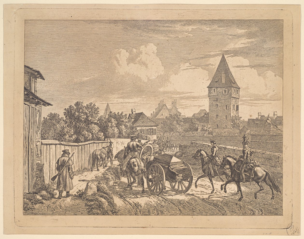 护送团部卡松的俄罗斯长枪兵，1816年。 作者 约翰·克里斯蒂安·埃哈德