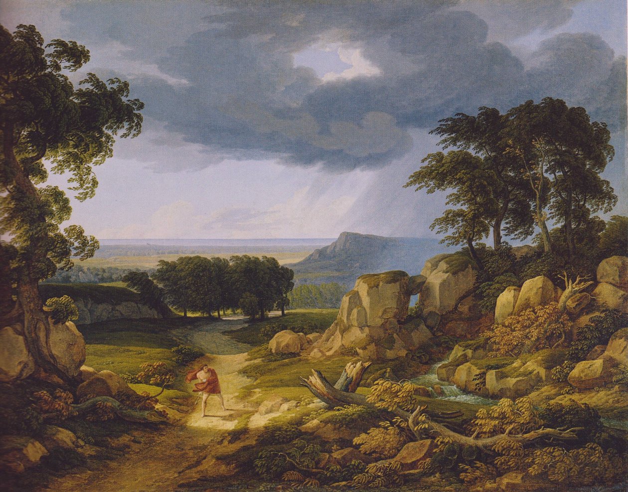德语：Sturmlandschaft（流浪者风暴之歌）。 作者 约翰·克里斯汀·赖因哈特（Johann Christian Reinhart）