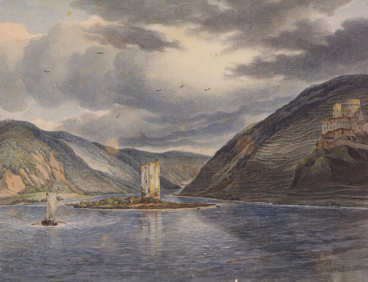 J C Reinhart Mäuseturm Ehrenfels 1787 作者 约翰·克里斯汀·赖因哈特（Johann Christian Reinhart）