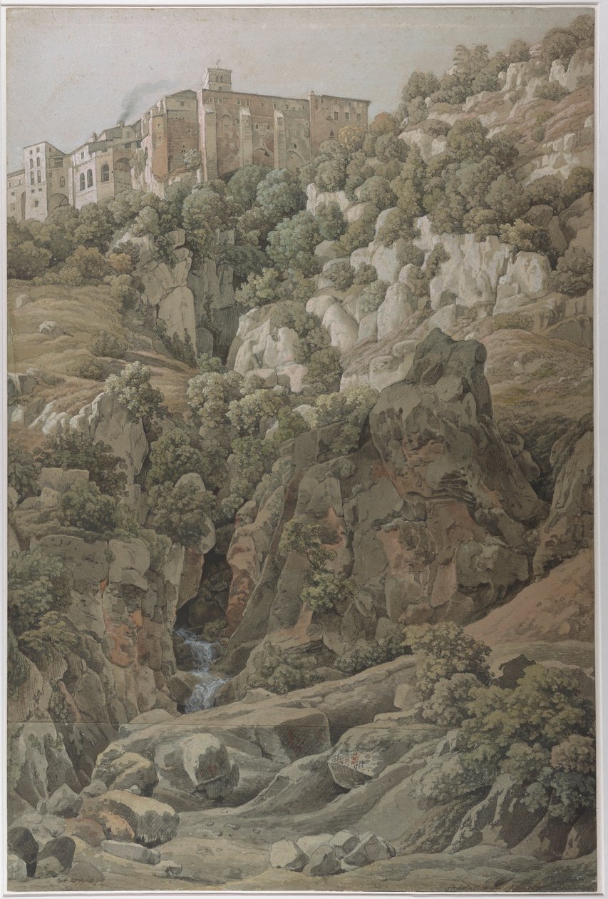 1797年，萨宾山脉Subiaco附近的Santa Scholastica本笃会修道院。 作者 约翰·克里斯汀·赖因哈特（Johann Christian Reinhart）