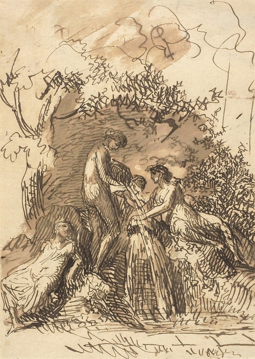 喷泉少女，c.1790-99 作者 约翰·克里斯汀·赖因哈特（Johann Christian Reinhart）