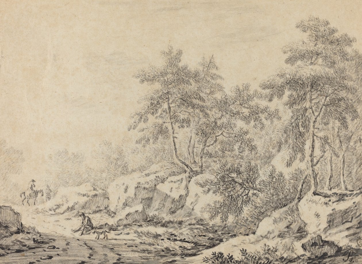 岩石林中的旅行者。 作者 约翰·克里斯托夫·迪茨施（Johann Christoph Dietzsch）
