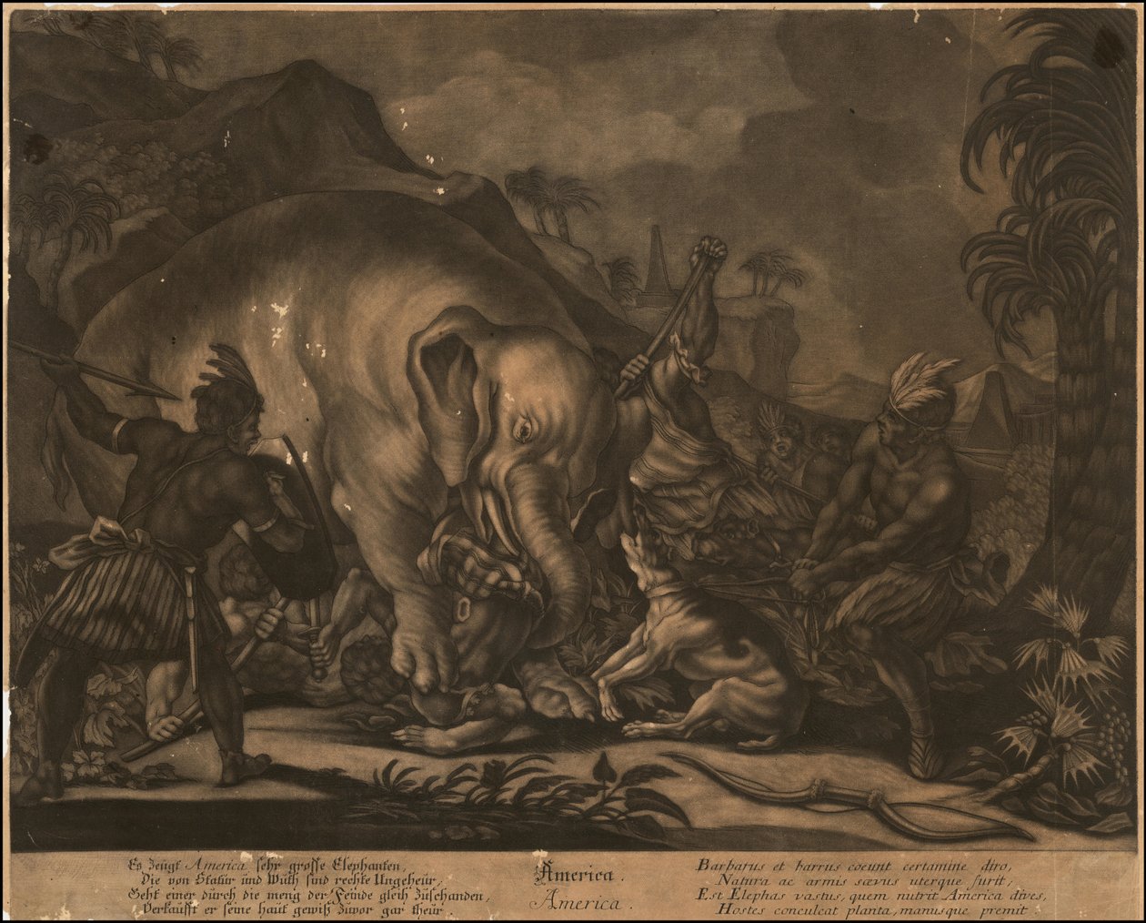 约 1770 年1770 年美国寓言夹色版画 作者 约翰·埃利亚斯·瑞丁格